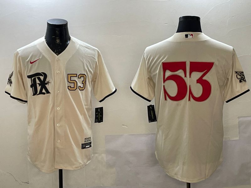 Men Texas Rangers #53 No Name Cream City Edition Game Nike 2025 MLB Jersey style 2->texas rangers->MLB Jersey